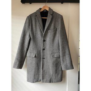Grey Topcoat, Herringbone Winter Coat